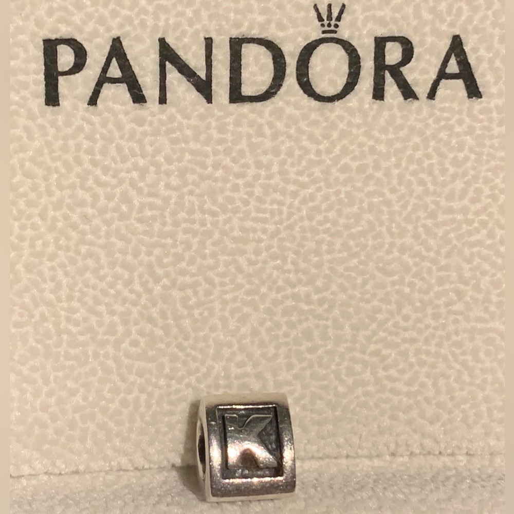Pandora Retired Letter K Initial Block Charm - image 1